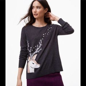 Loft Reindeer Pullover Sweater Size Medium